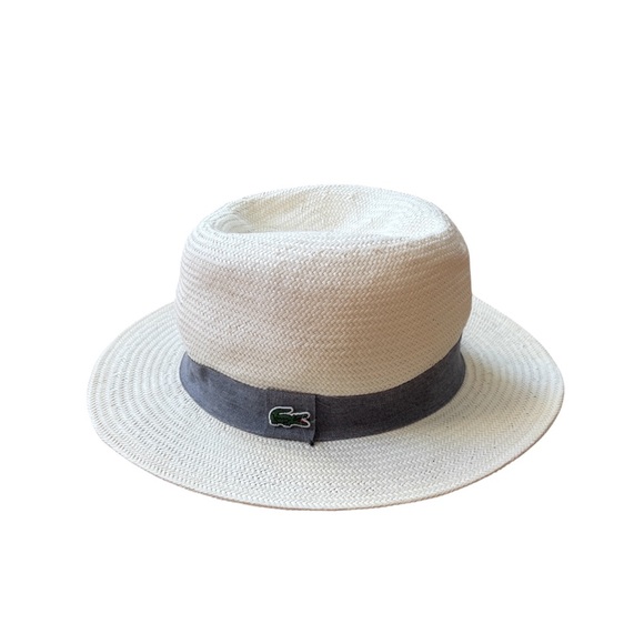 Lacoste fedora Hat in Cream and Gray - Picture 1 of 11